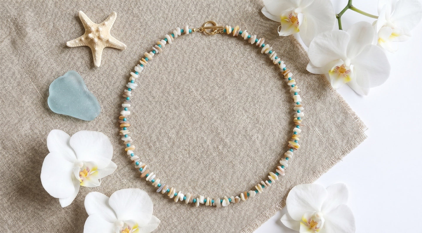 Turquoise Shell Statement Necklace