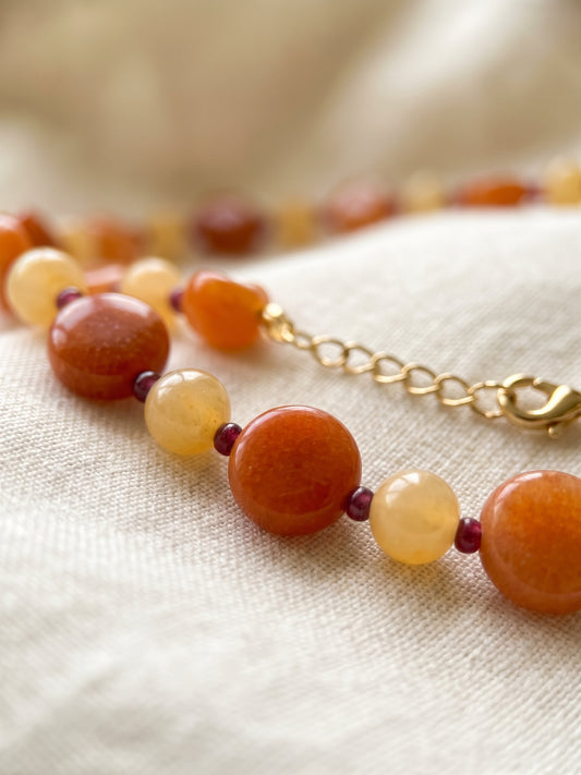 Autumn Glow Aventurine & Calcite Necklace