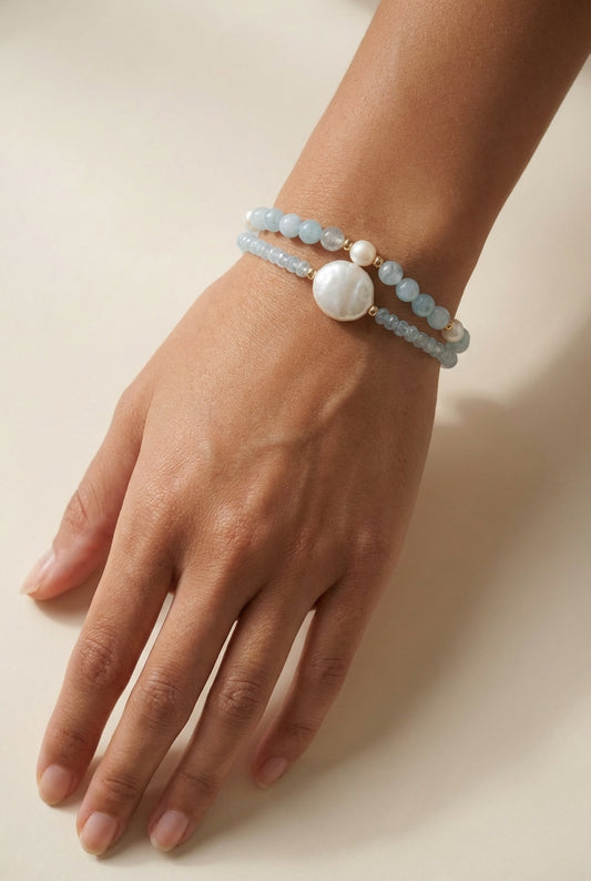 Blue Aura Aquamarine Bracelet