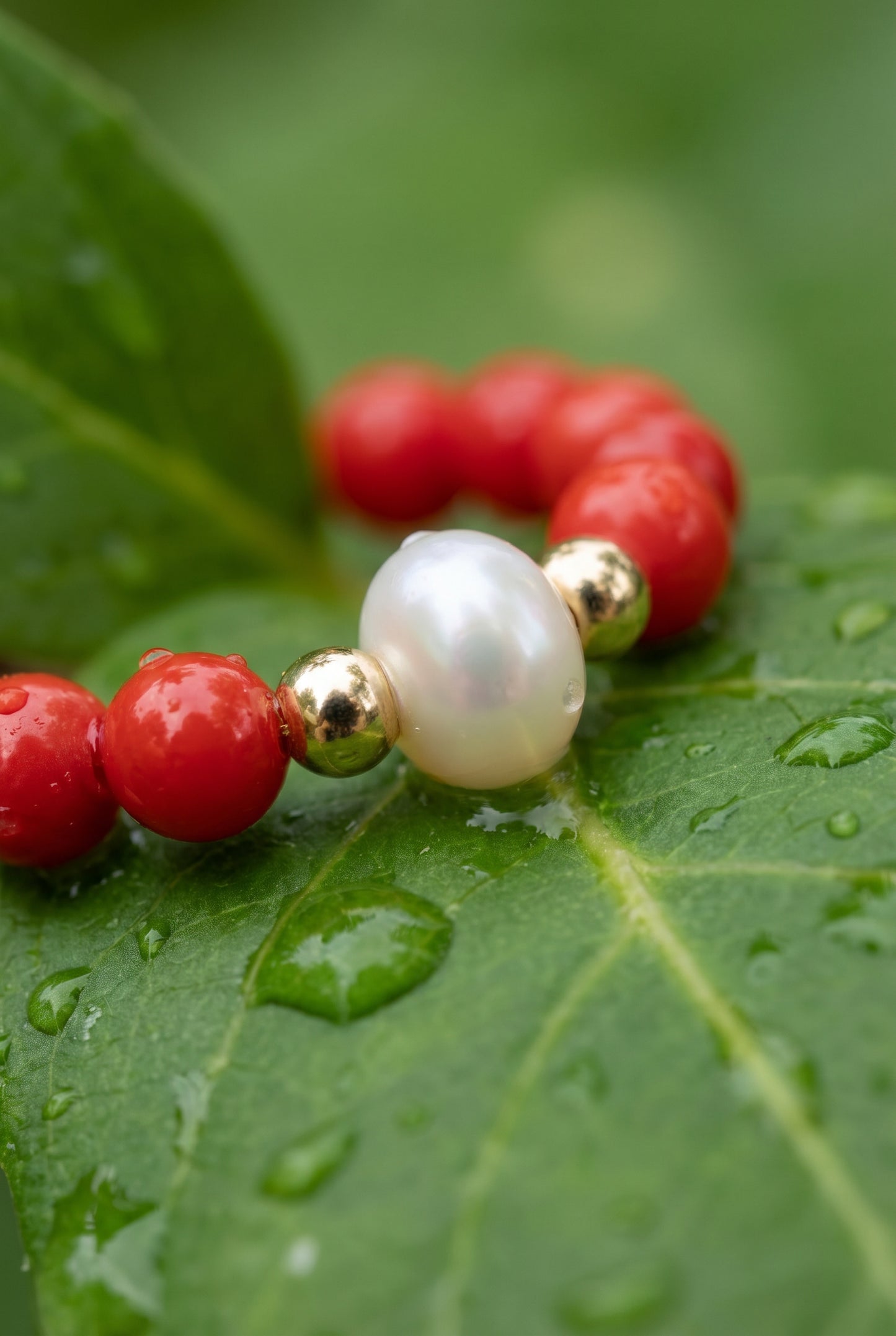 Coral Pearl Ring
