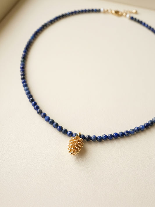 The Wanderer Lapis & Pinecone Necklace