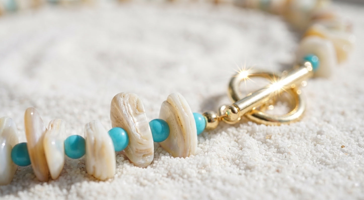 Turquoise Shell Statement Necklace