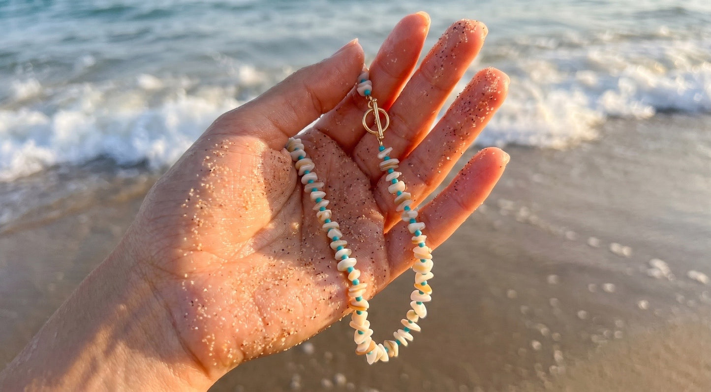 Turquoise Shell Statement Necklace