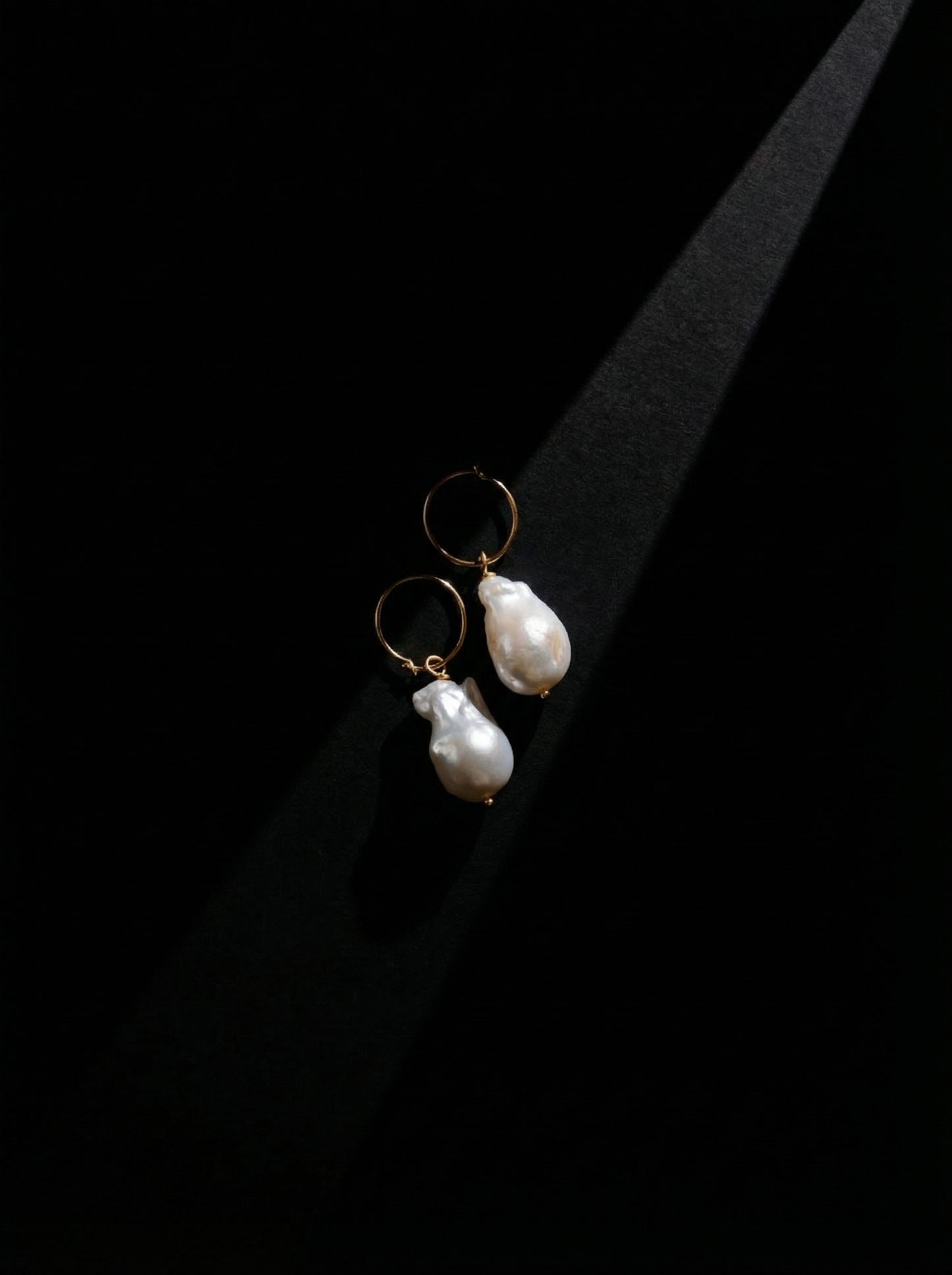 Baroque Moon Pearl Drop Earrings