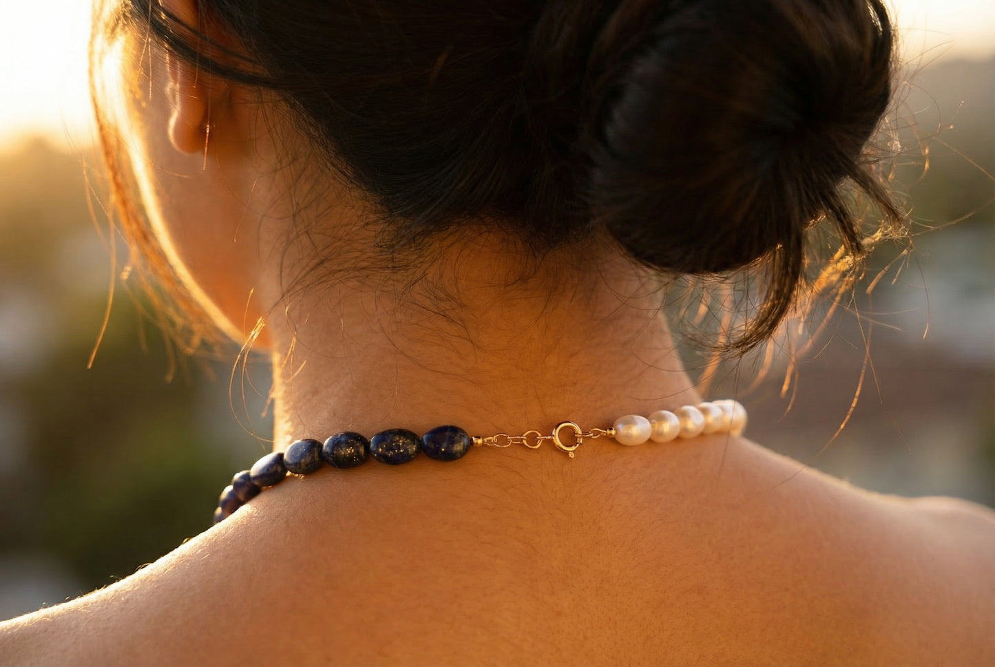 Moonlight Lapis Lazuli Pearl Necklace