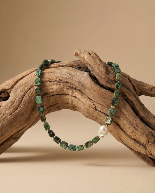 Turquoise Sunrise Necklace – Handmade Boho Turquoise Stone Necklace