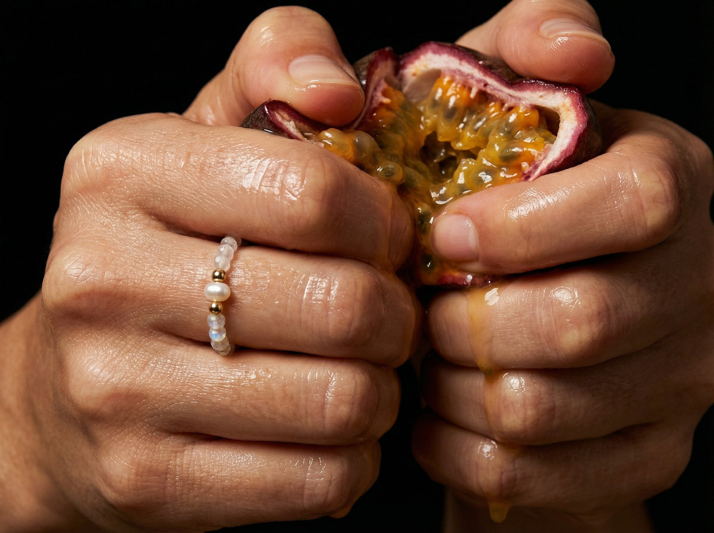 Labradorite Pearl Ring
