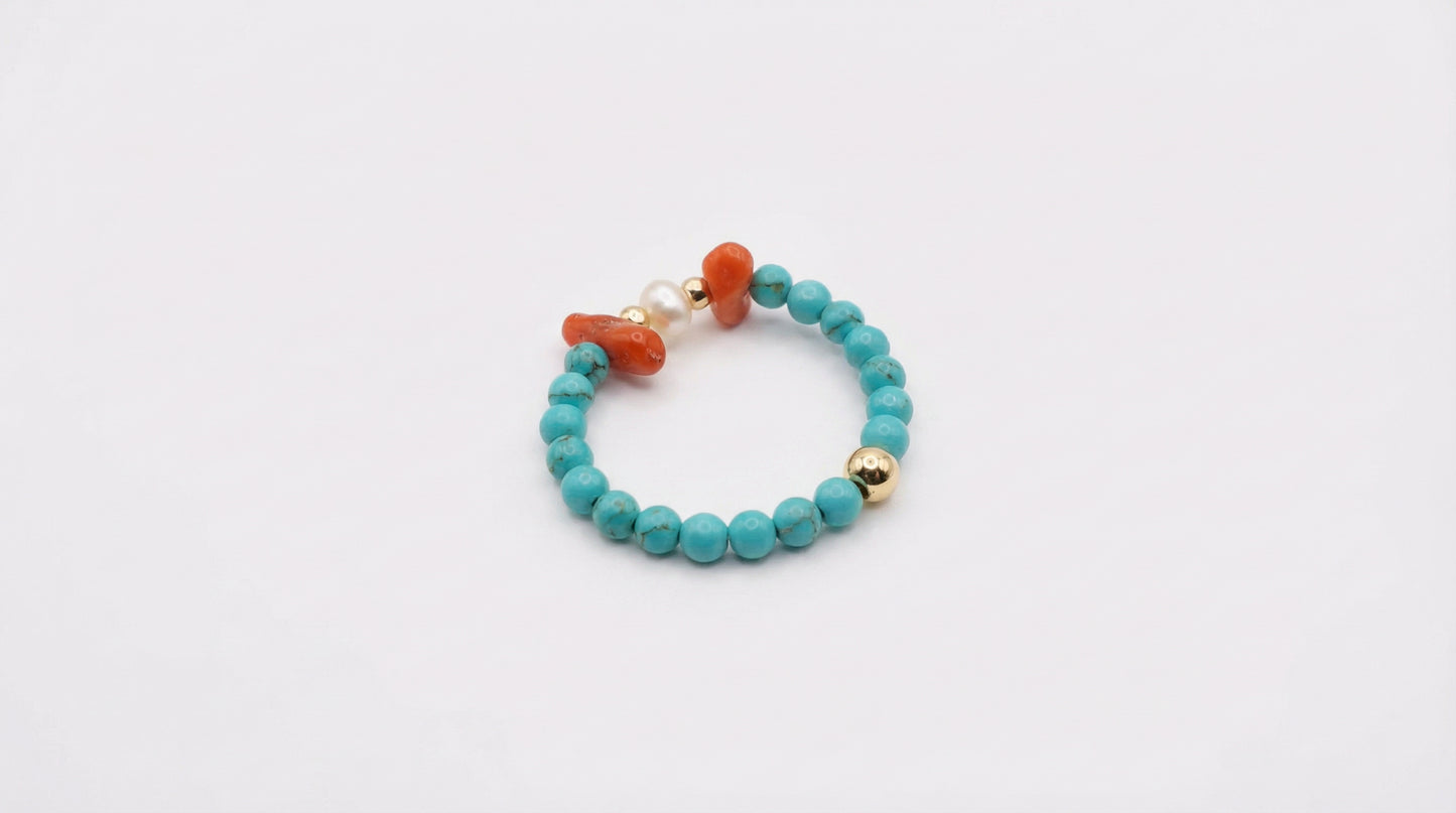 Coral Turquoise Ring