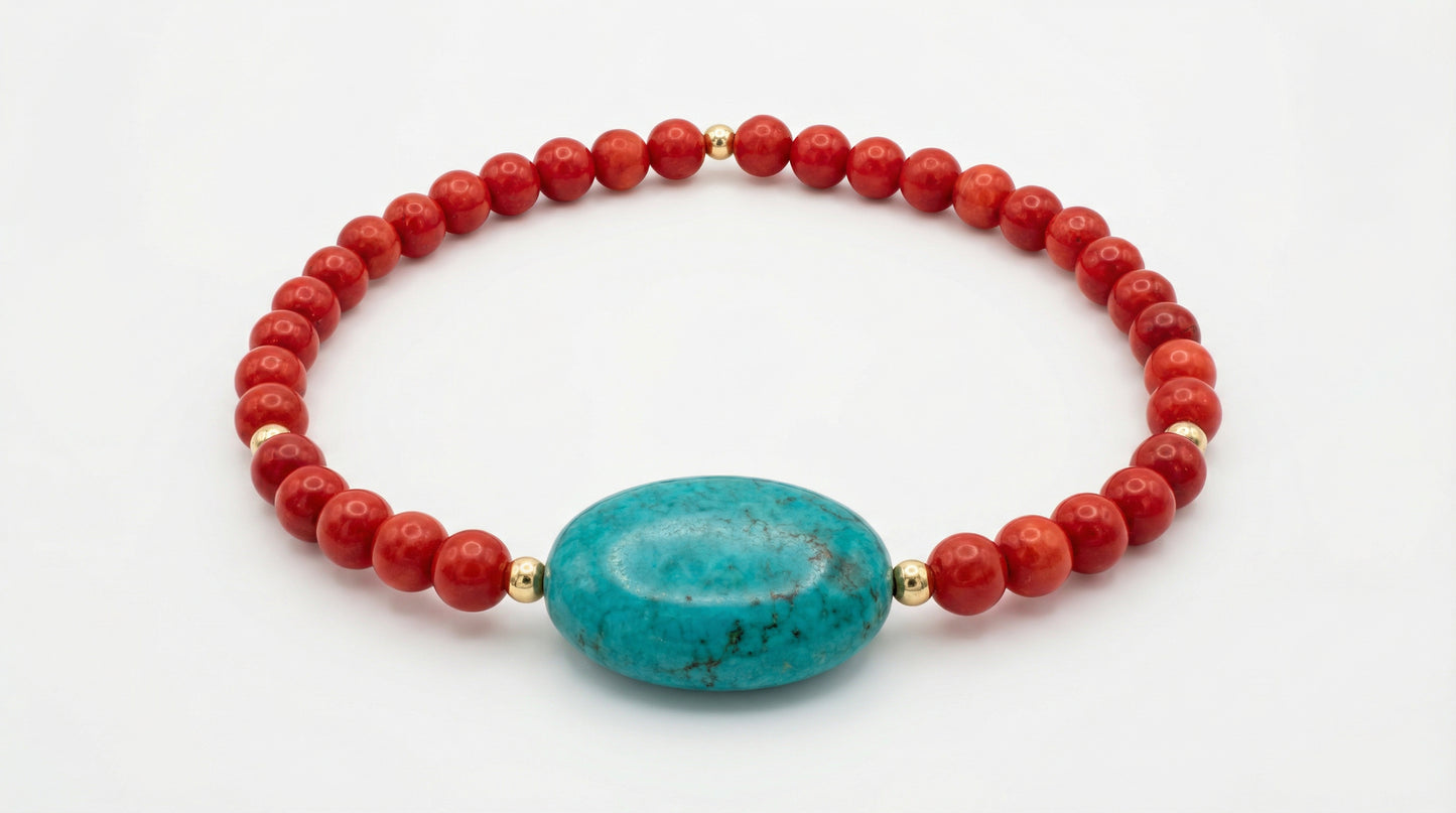 Turquoise Coral Bracelet
