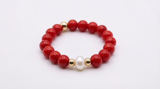 Coral Pearl Ring