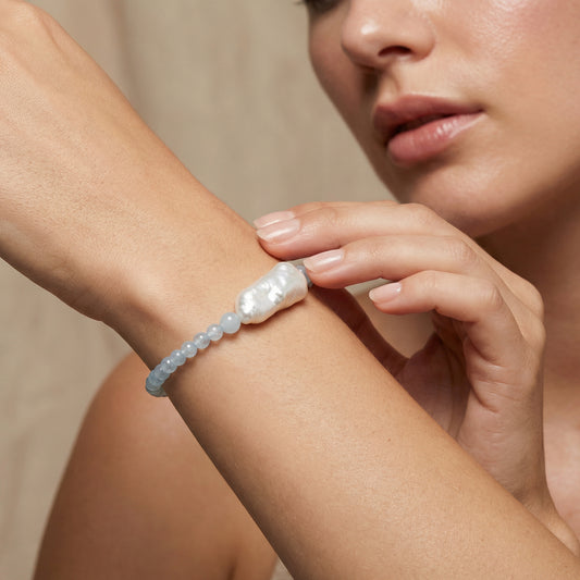 Aquamarine Pearl Bracelet