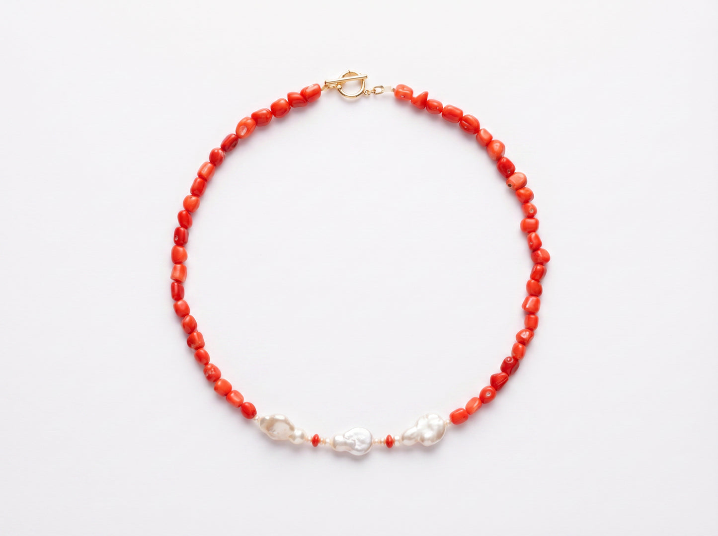 Sunset Coral Pearl Necklace