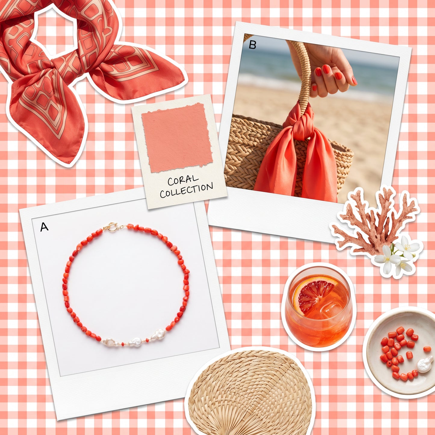 Sunset Coral Pearl Necklace