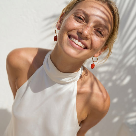 Amour Coral Earrings