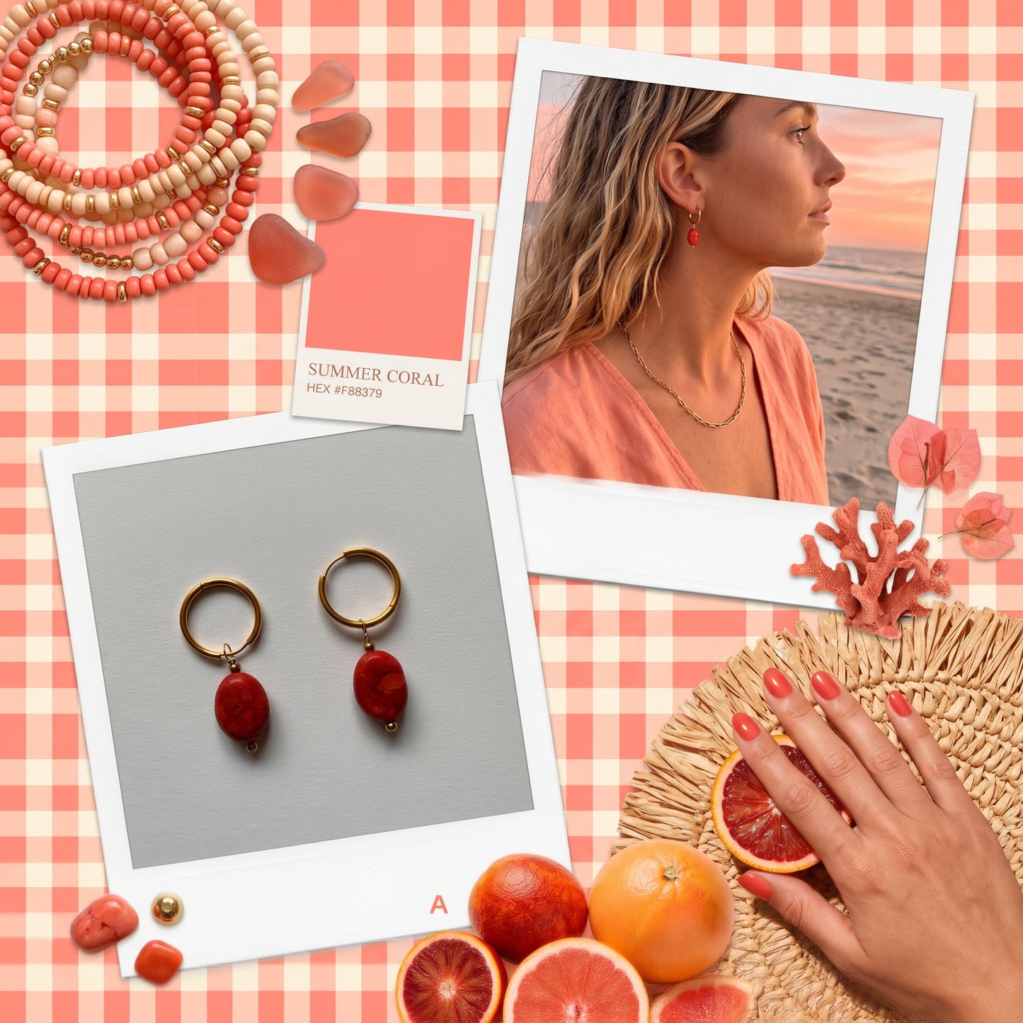 Amour Coral Earrings