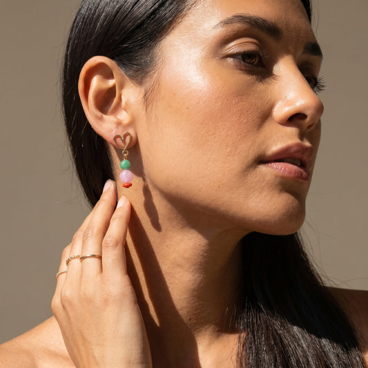 Sunset Pop Coral Earrings
