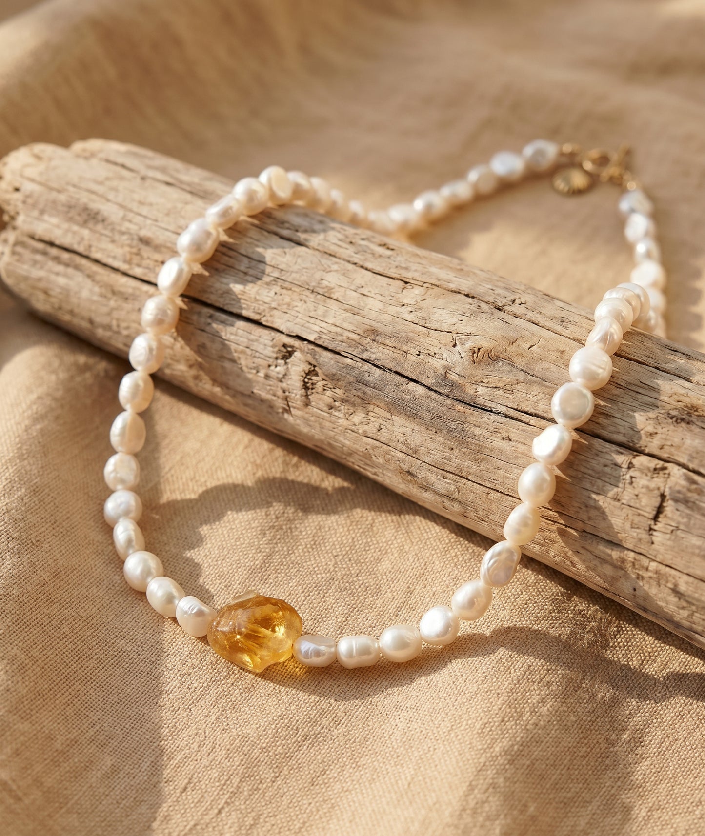 Sunstone Pearl Necklace