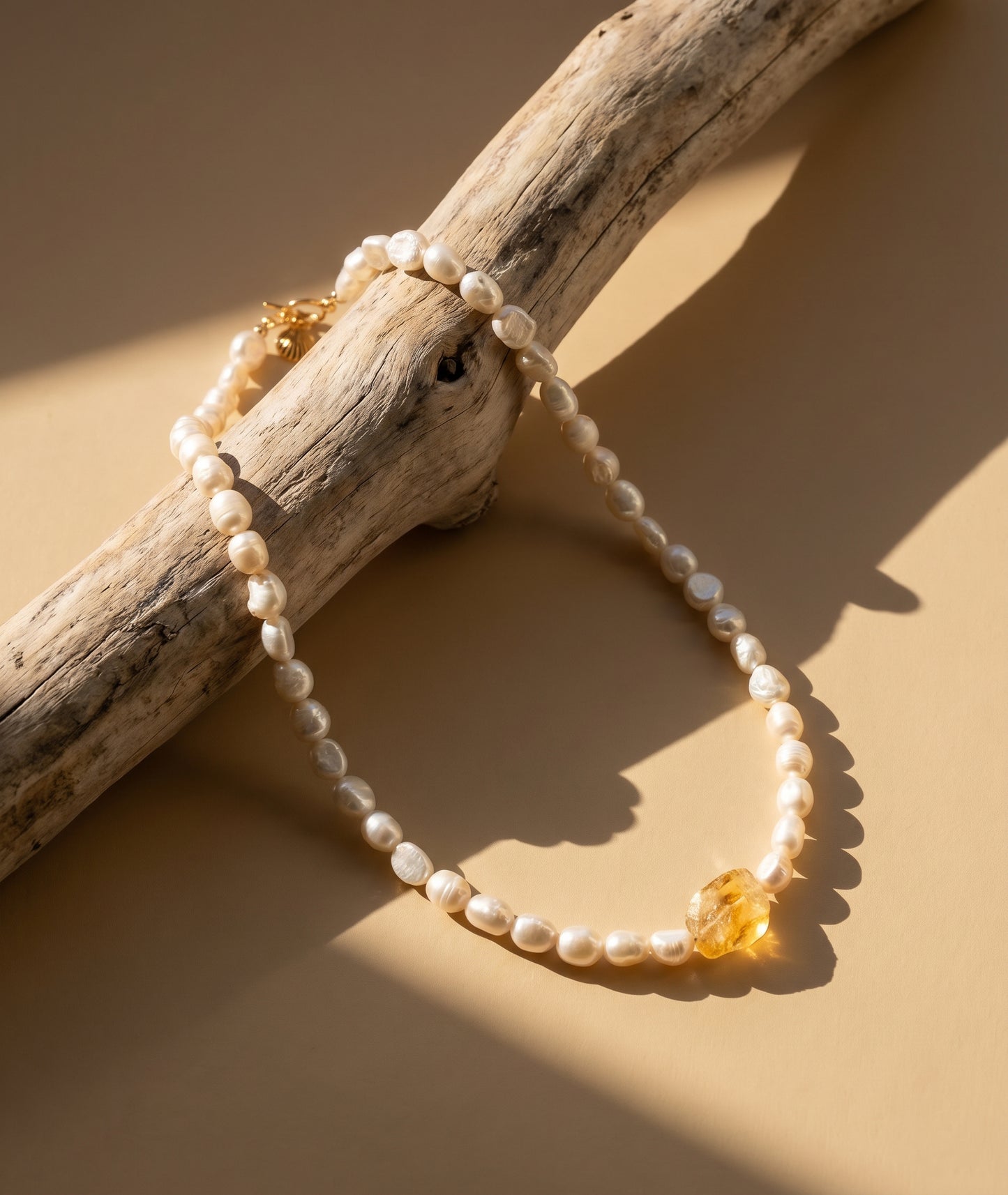 Sunstone Pearl Necklace