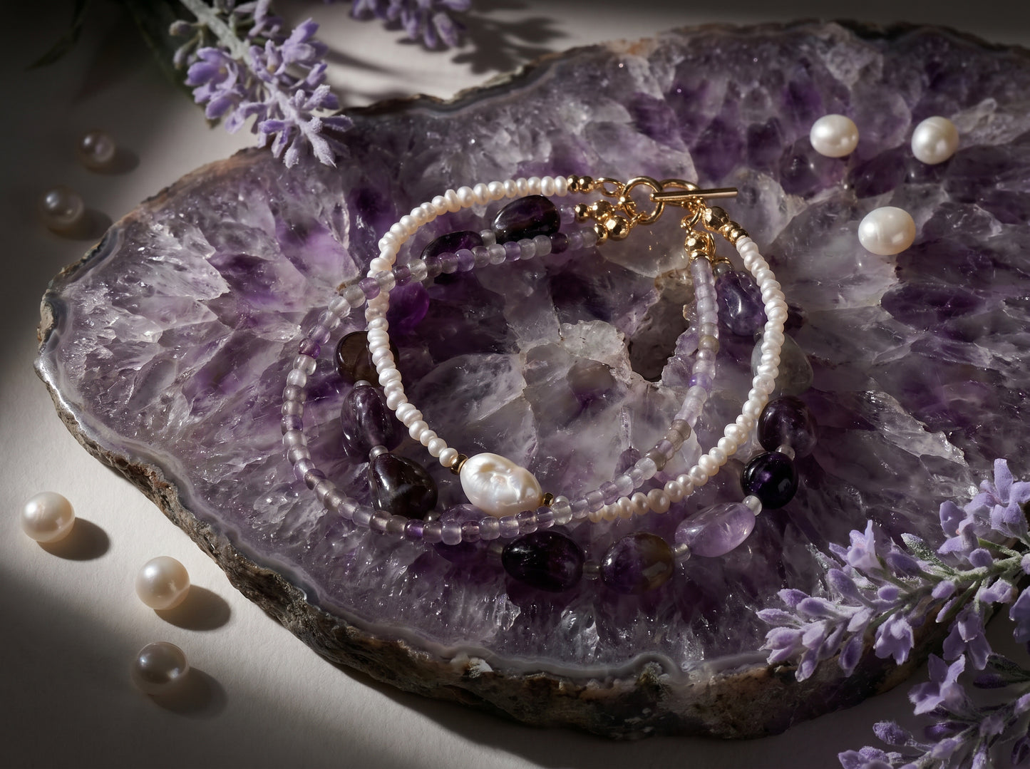 Lilac Pearl Bracelet