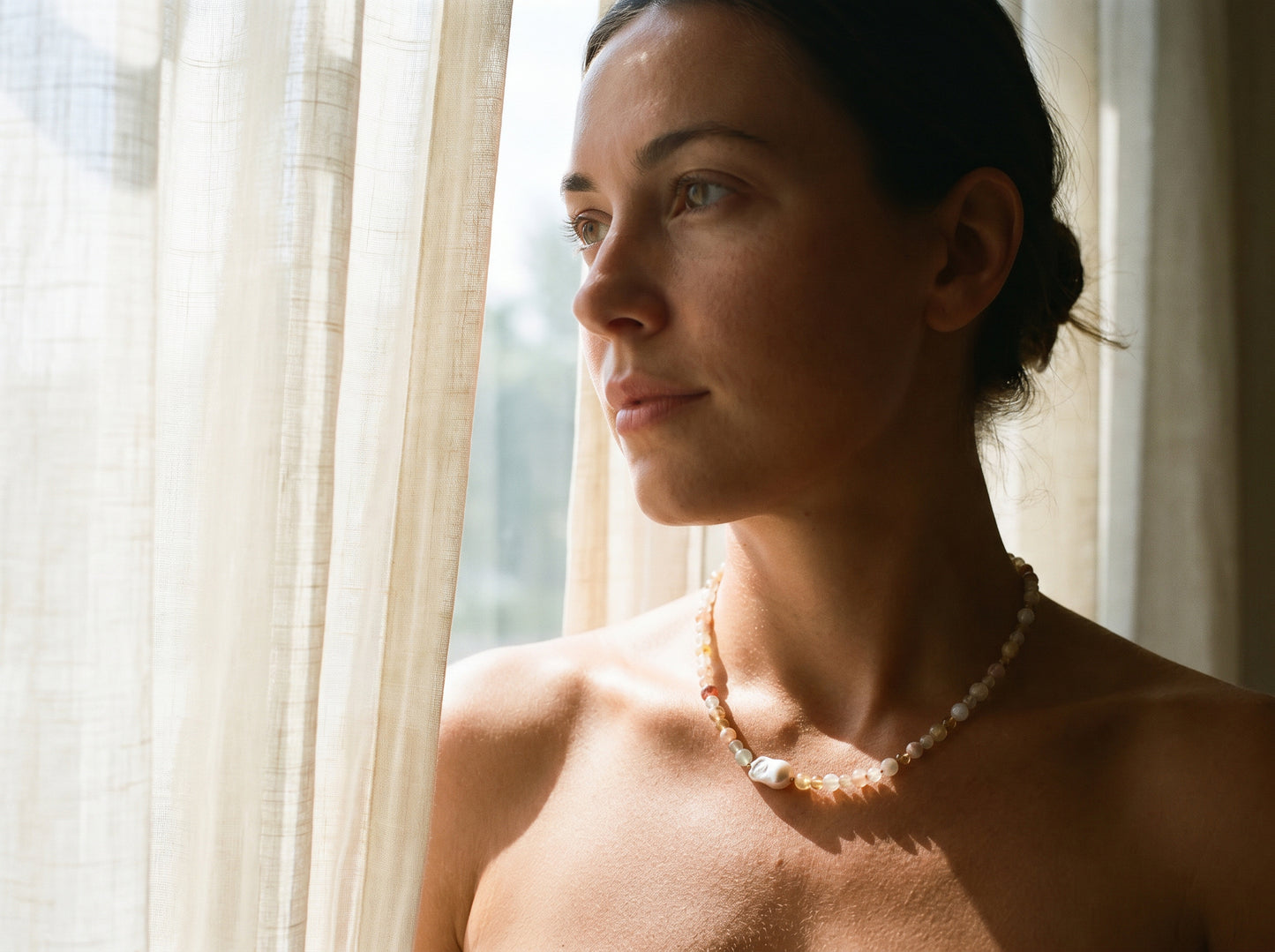 Citrine & Baroque Pearl Necklace