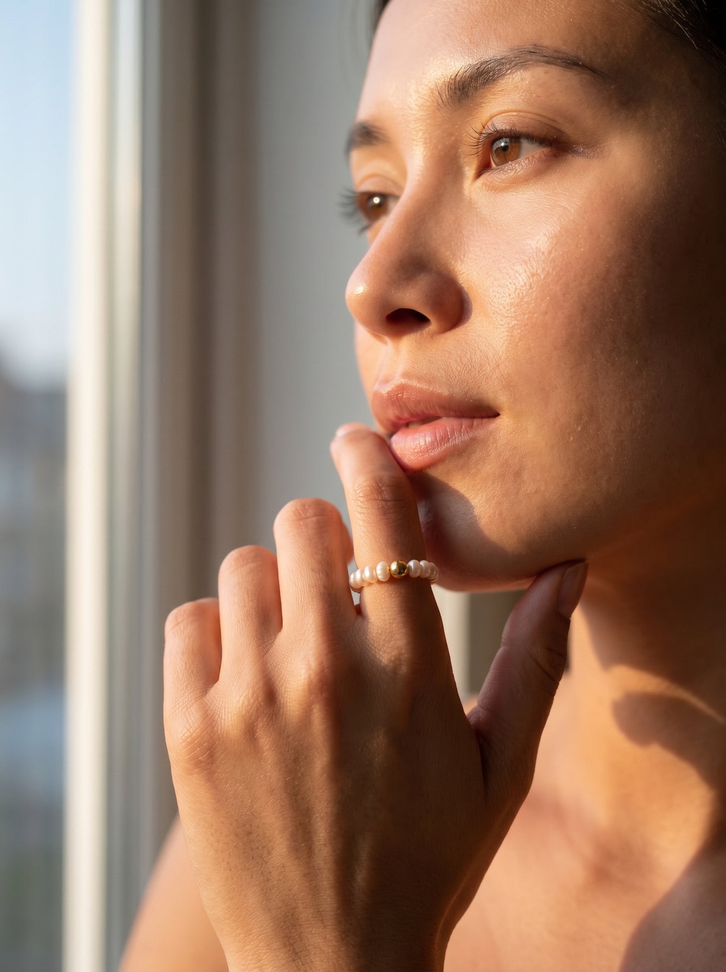 Pearl Rondelle Ring