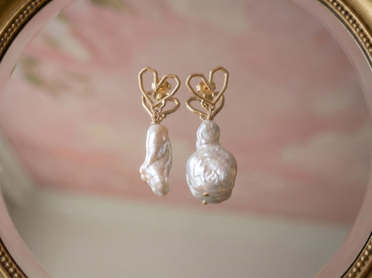 Organic Baroque Pearl Earrings