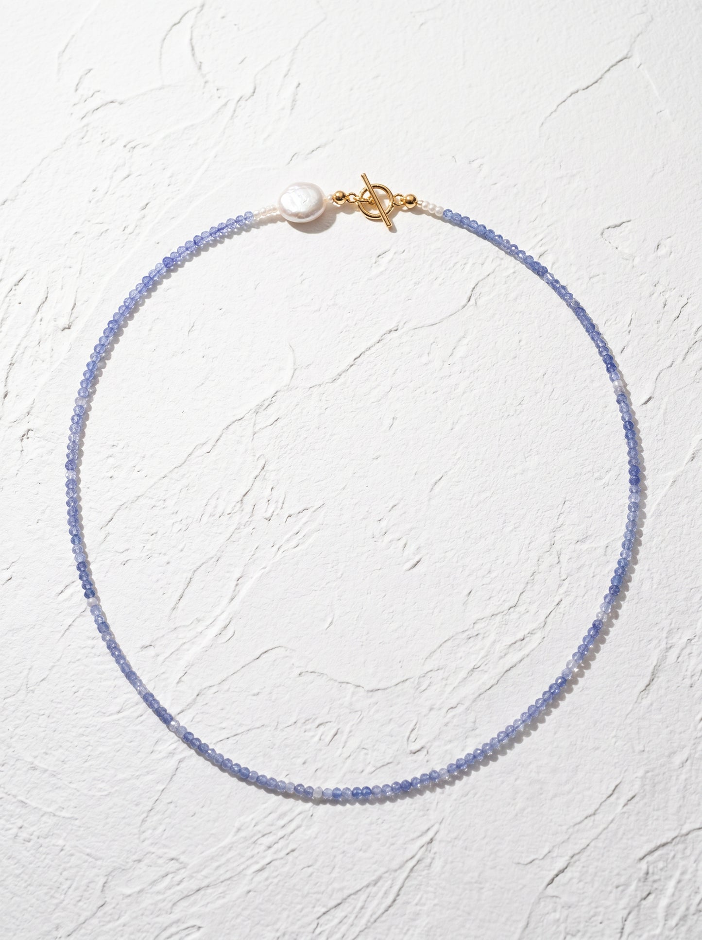 Tanzanite coin pearl necklace