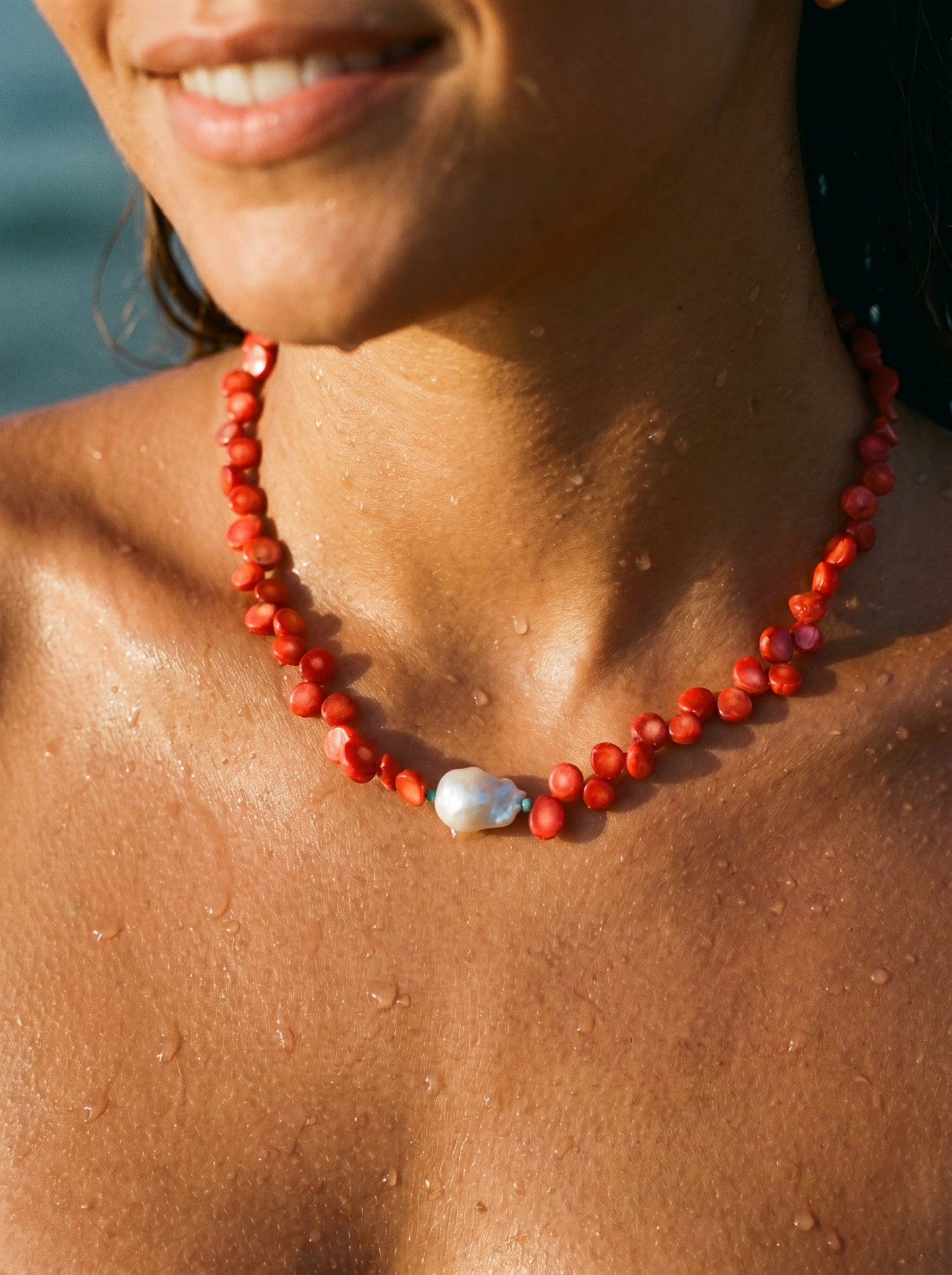 Coral Pearl Necklace