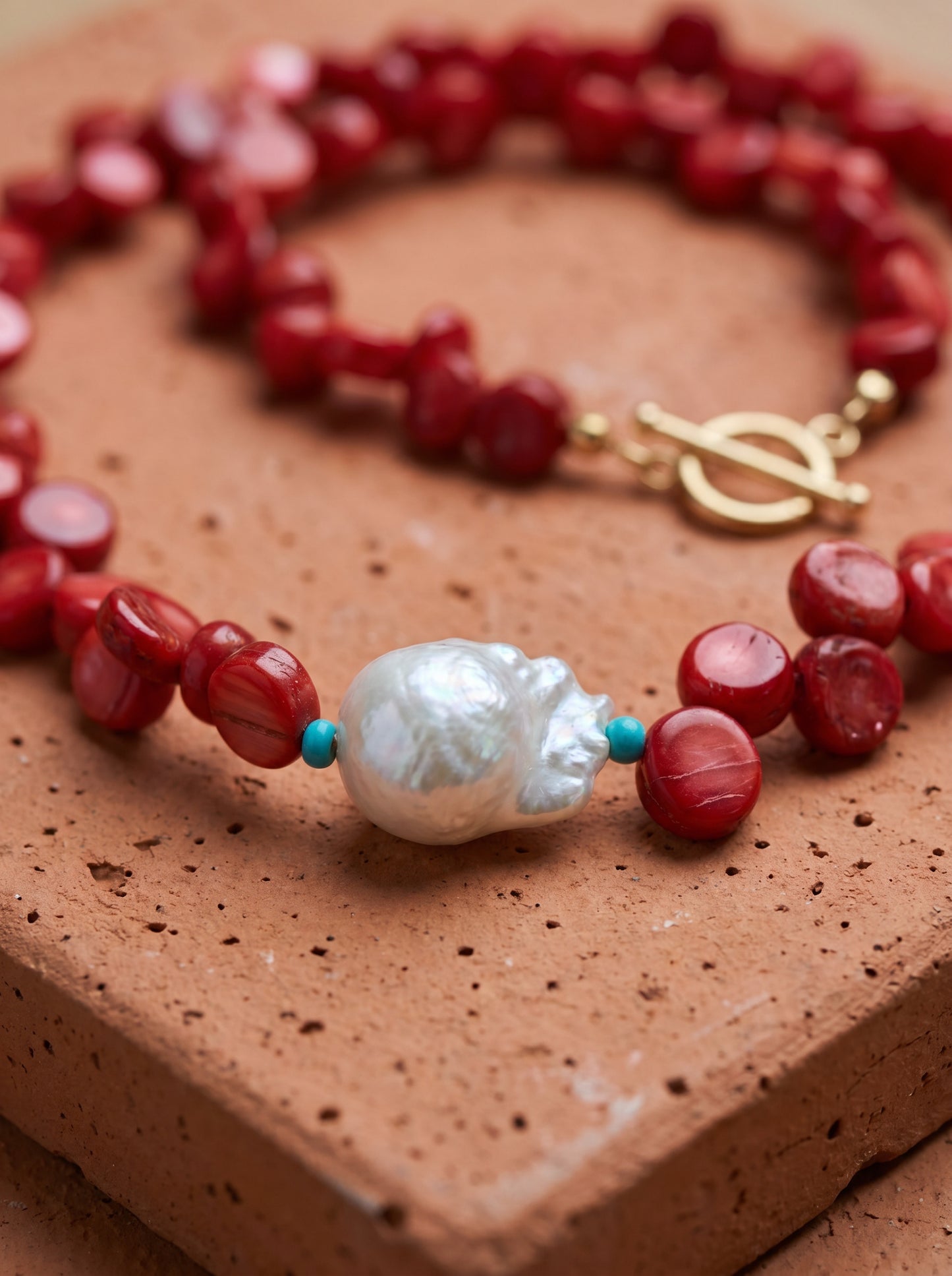 Coral Pearl Necklace