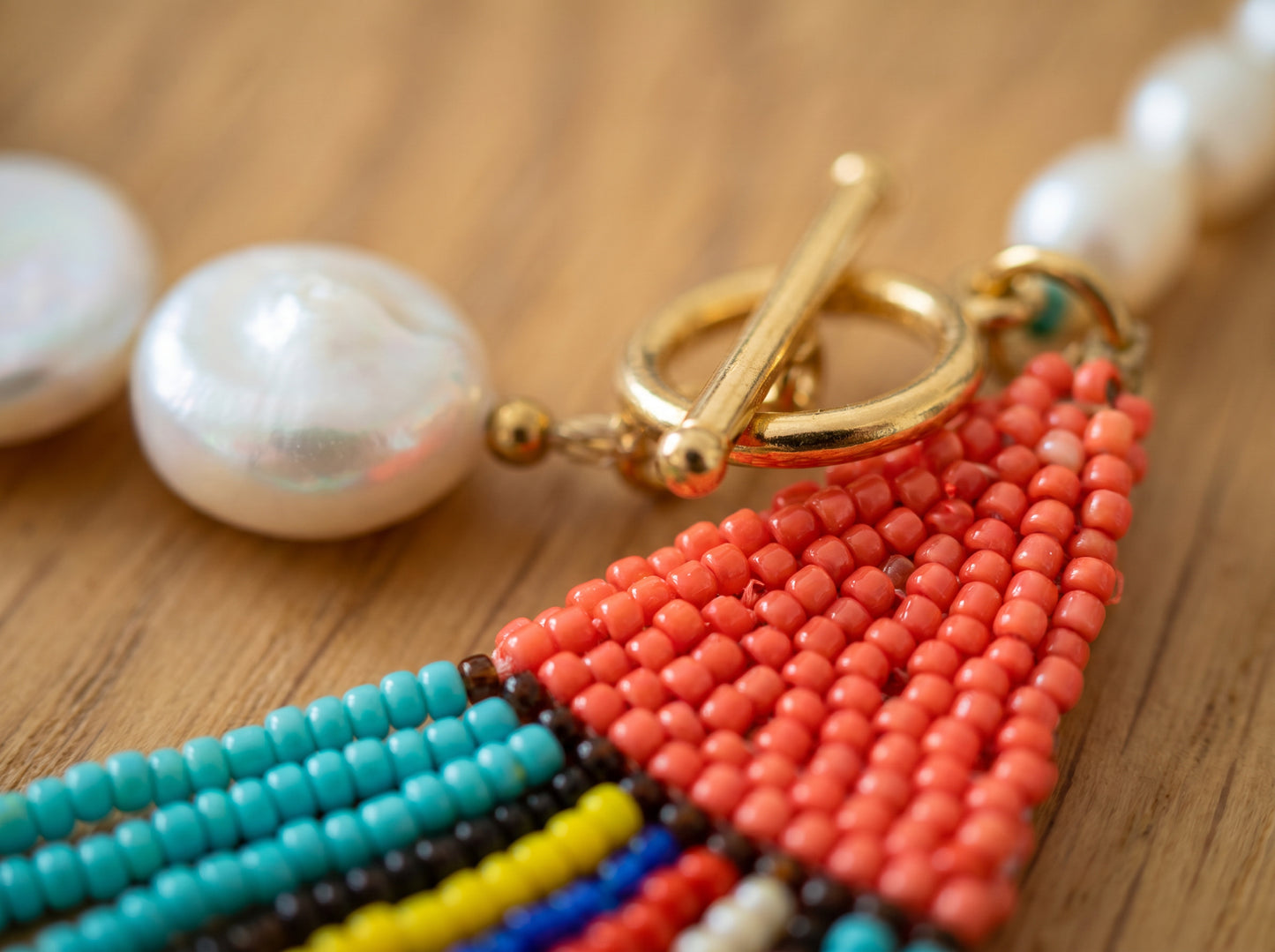 Pearl Tassel Charm Necklace