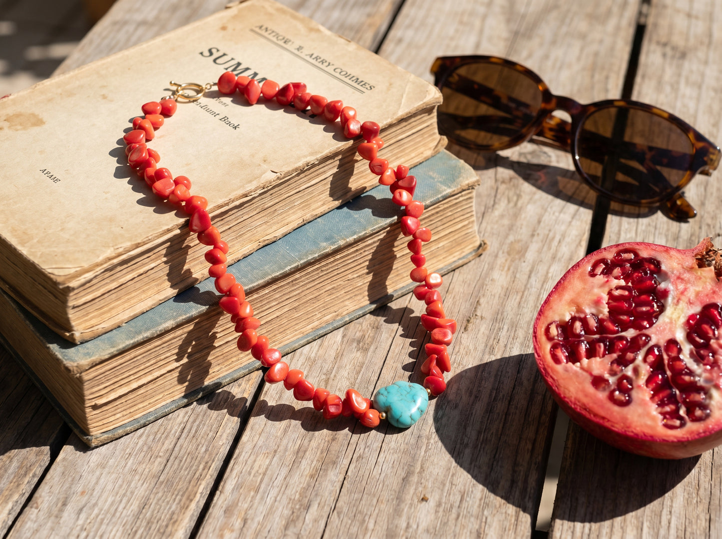 Coral Turquoise Center Necklace