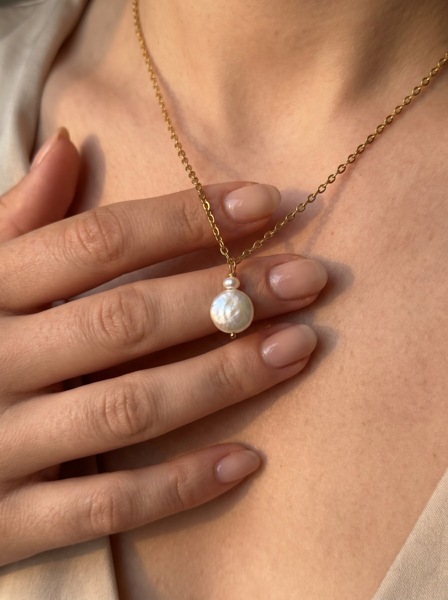 Ivory Coin Pearl Necklace