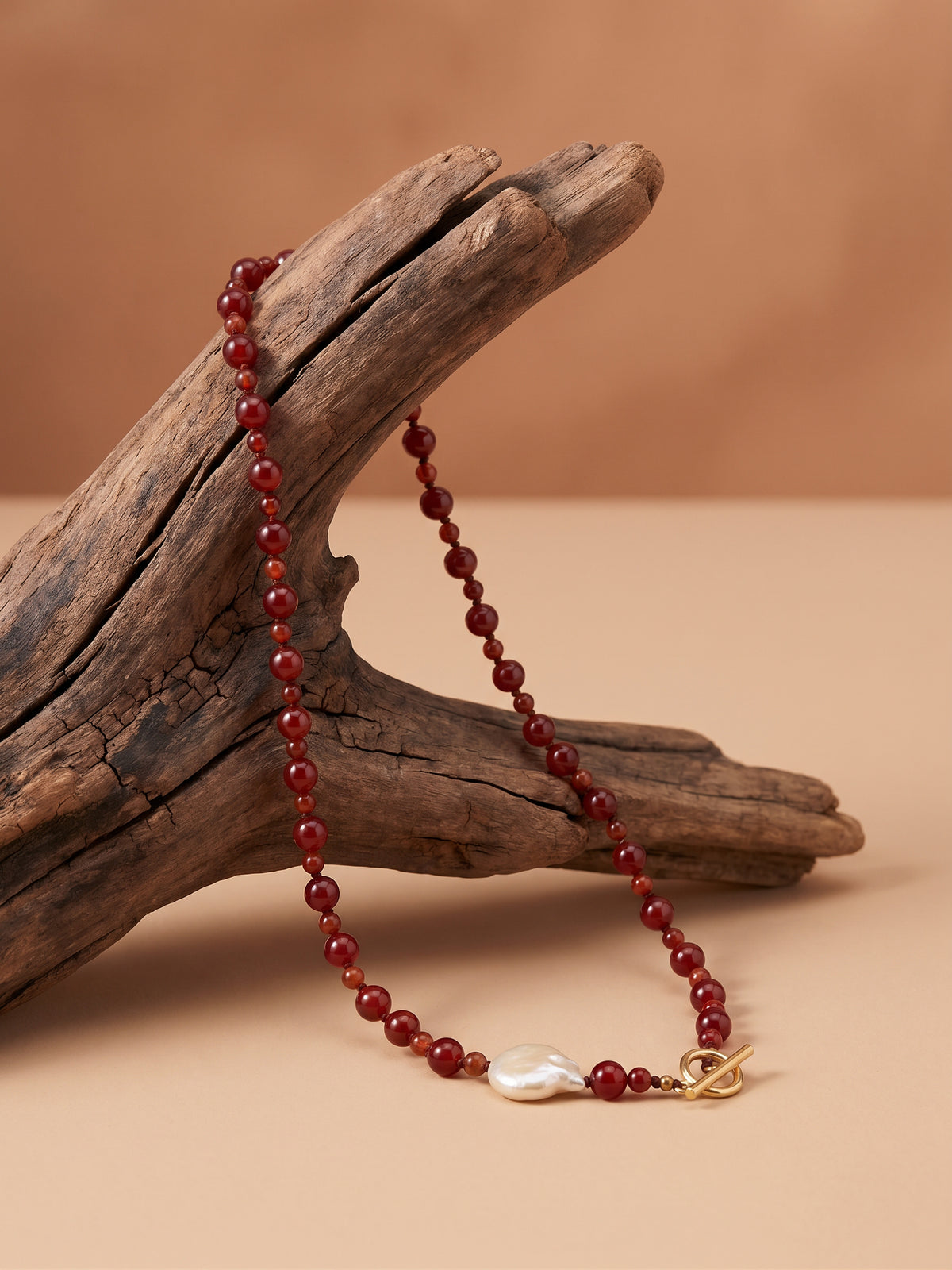 Carnelian & Freshwater Pearl Necklace