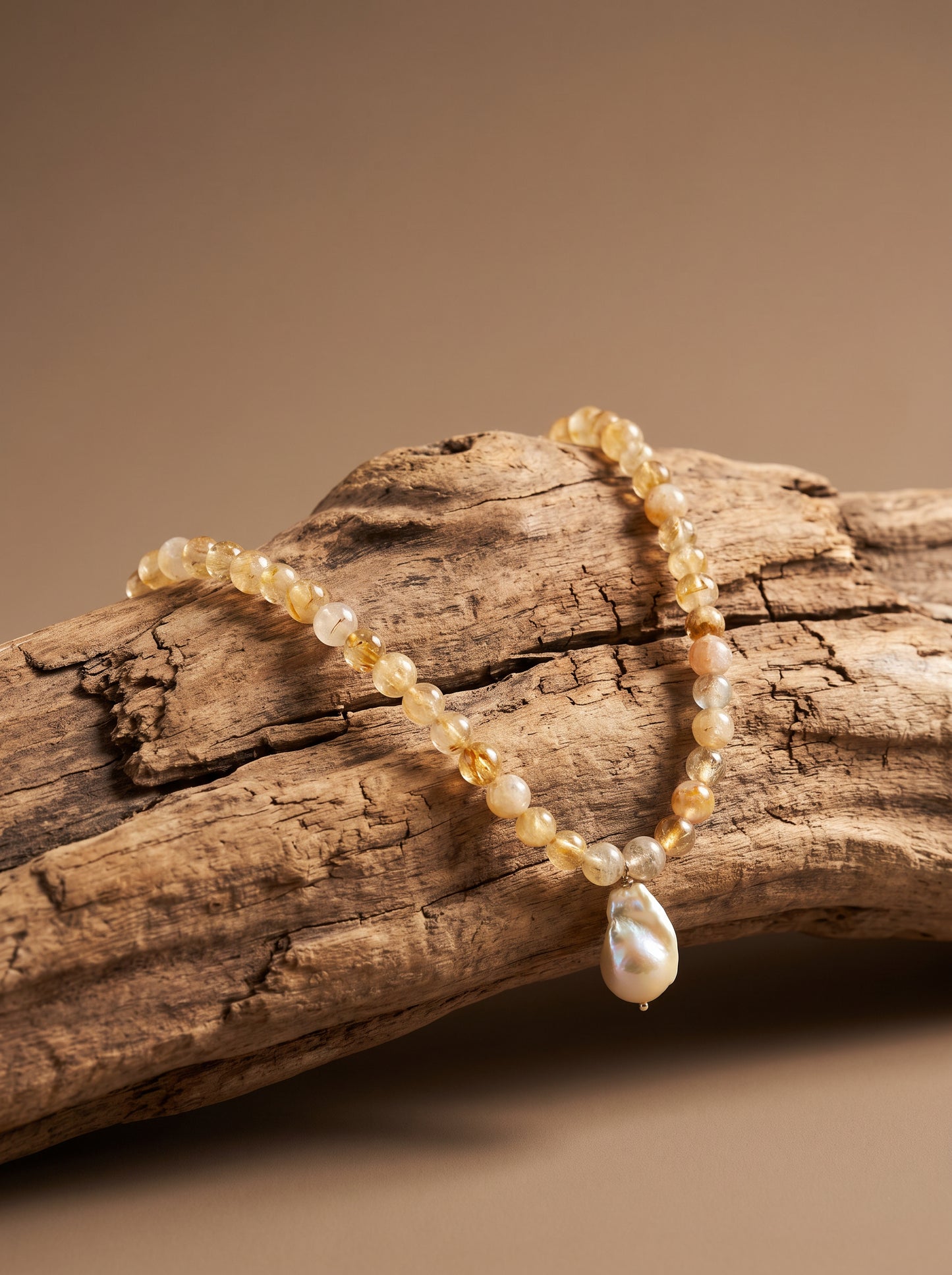 Citrine Pearl Necklace