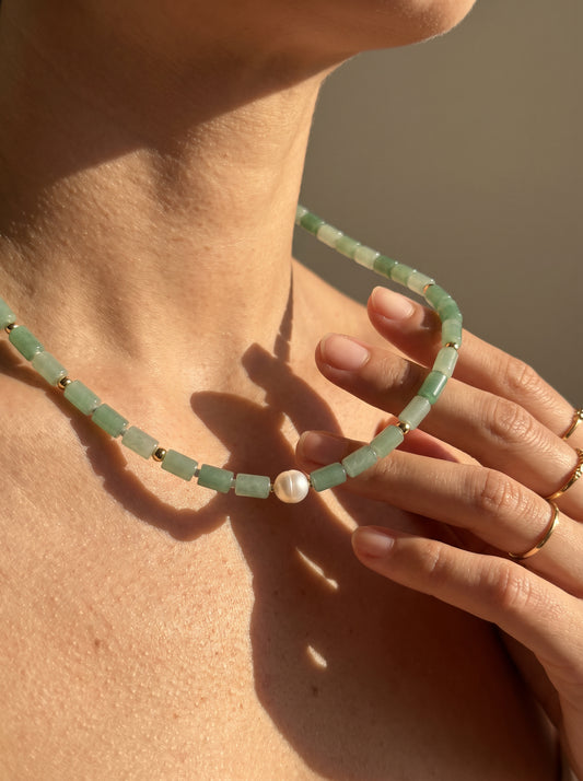Verdant Pearl Necklace