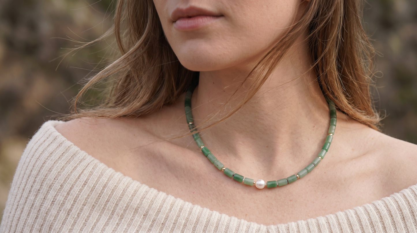 Verdant Pearl Necklace