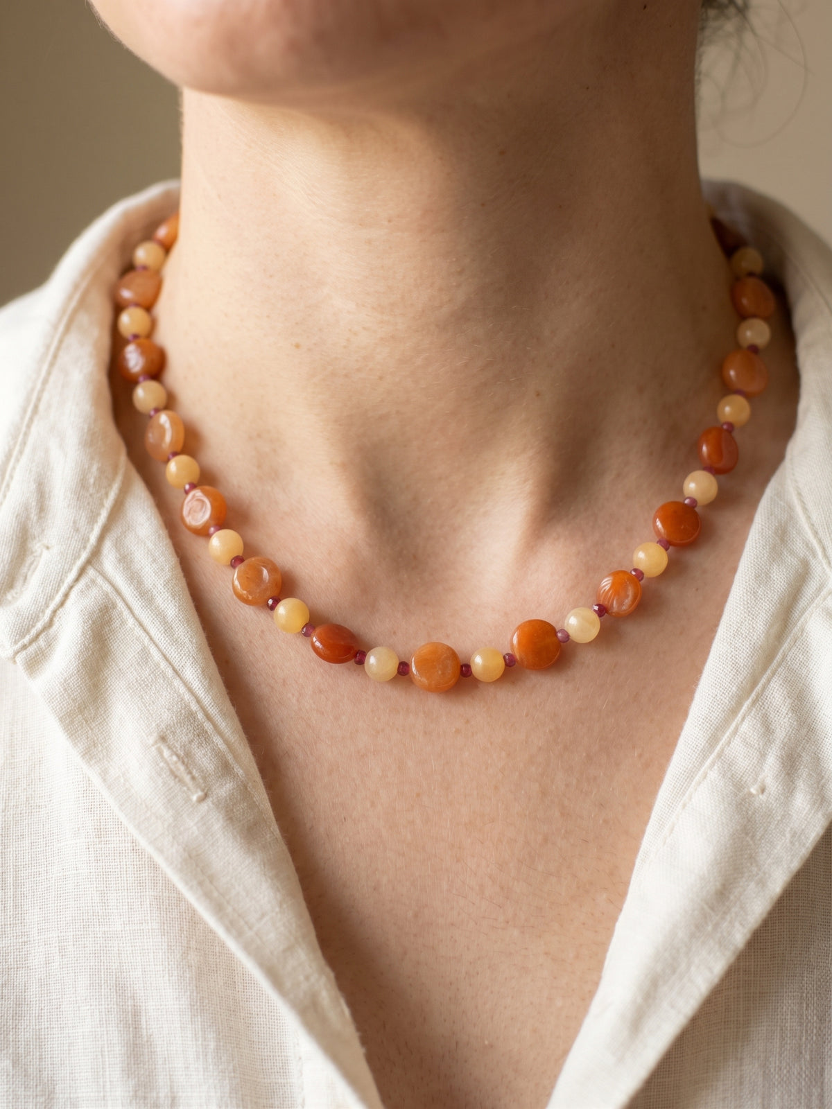 Autumn Glow Aventurine & Calcite Necklace