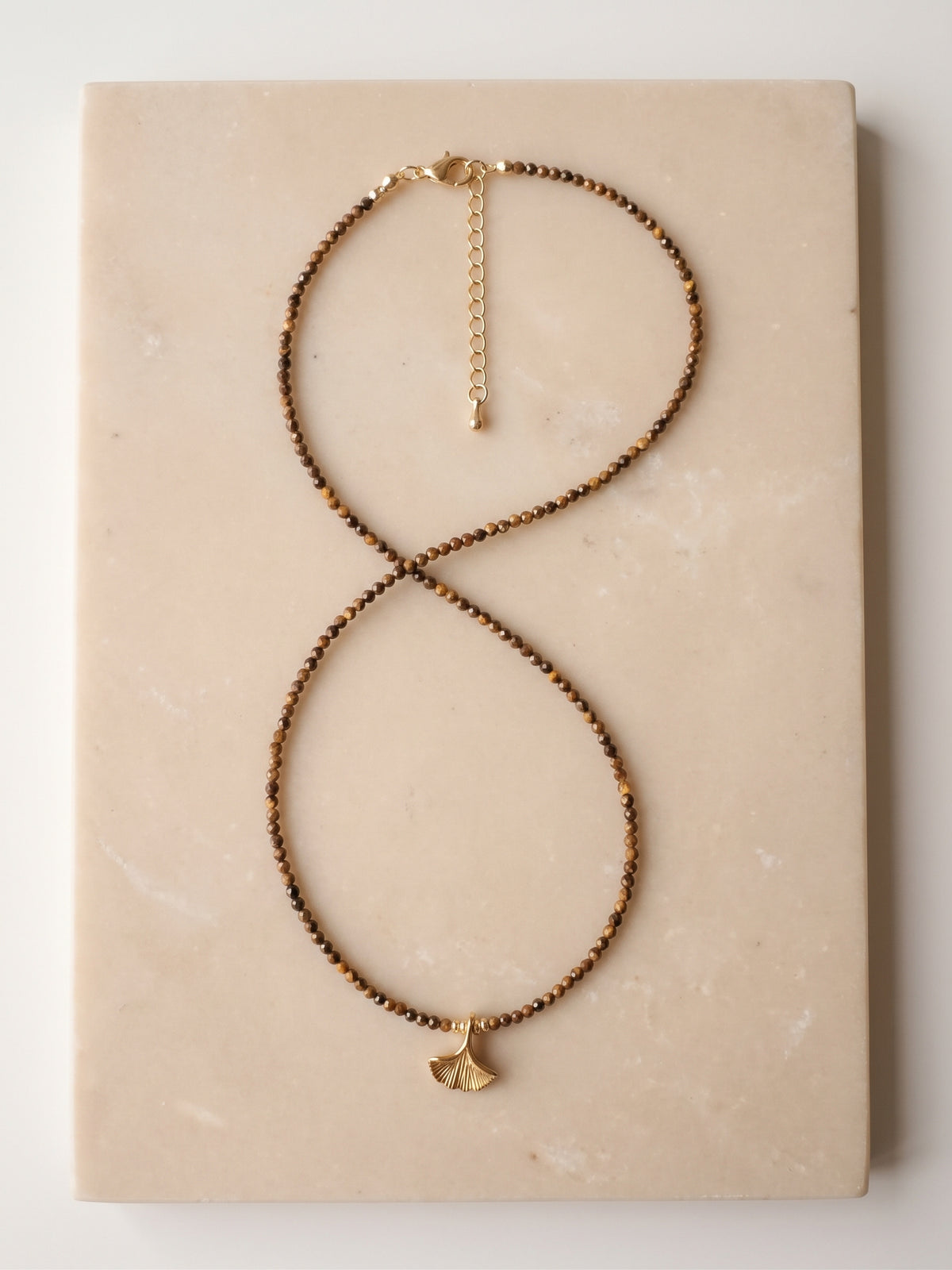 The Gilded Soul Tiger’s Eye & Ginkgo Necklace