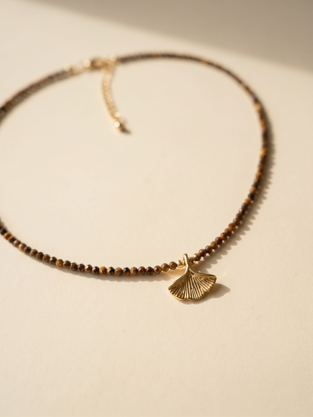 The Gilded Soul Tiger’s Eye & Ginkgo Necklace
