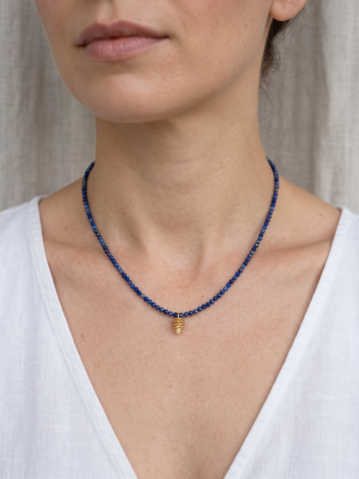 The Wanderer Lapis & Pinecone Necklace