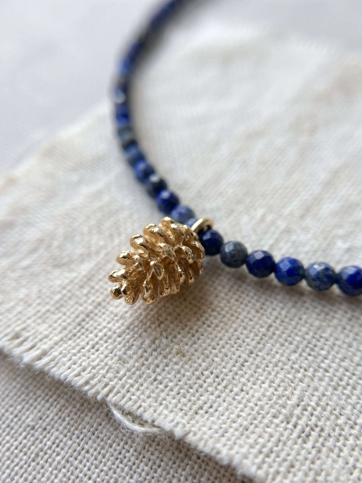 The Wanderer Lapis & Pinecone Necklace