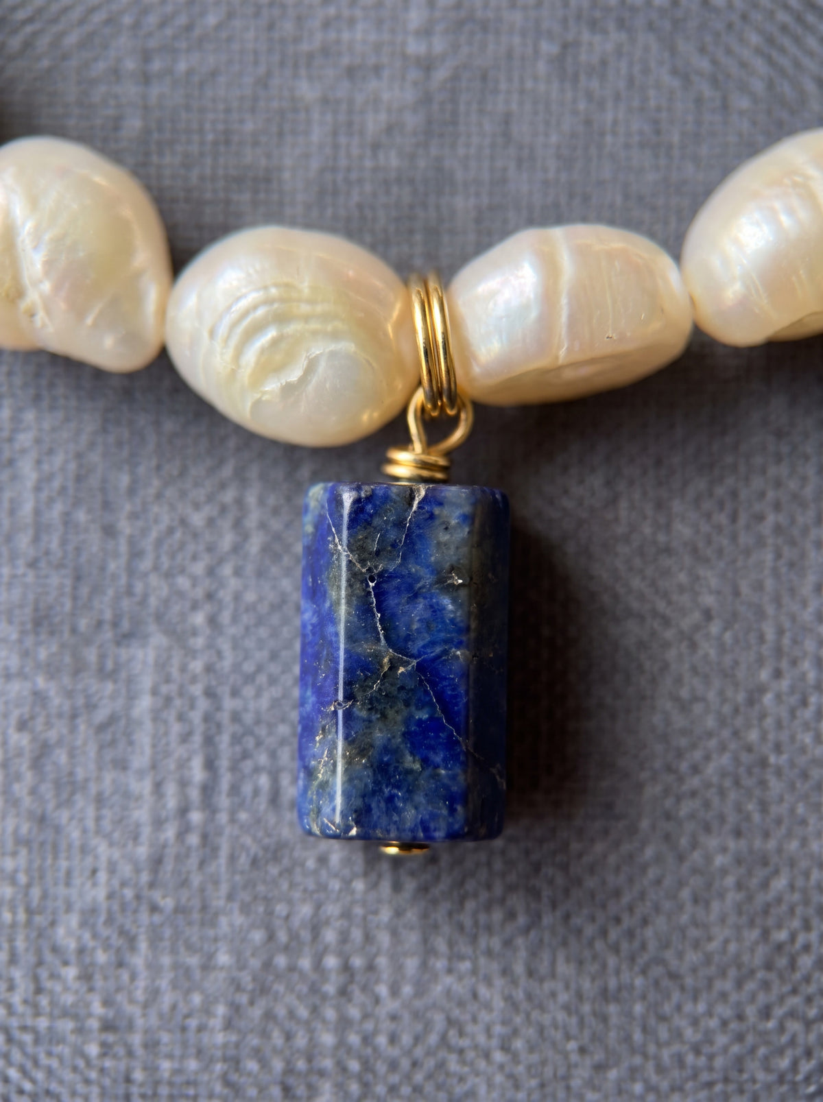 The Blue Muse Lapis & Pearl Necklace