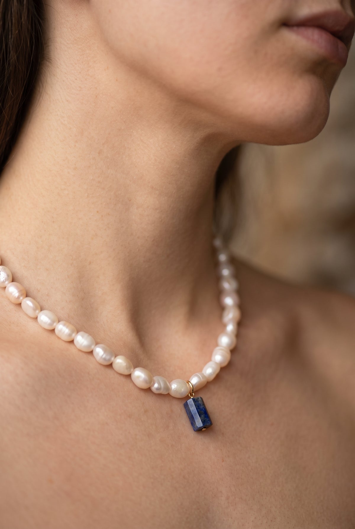 The Blue Muse Lapis & Pearl Necklace