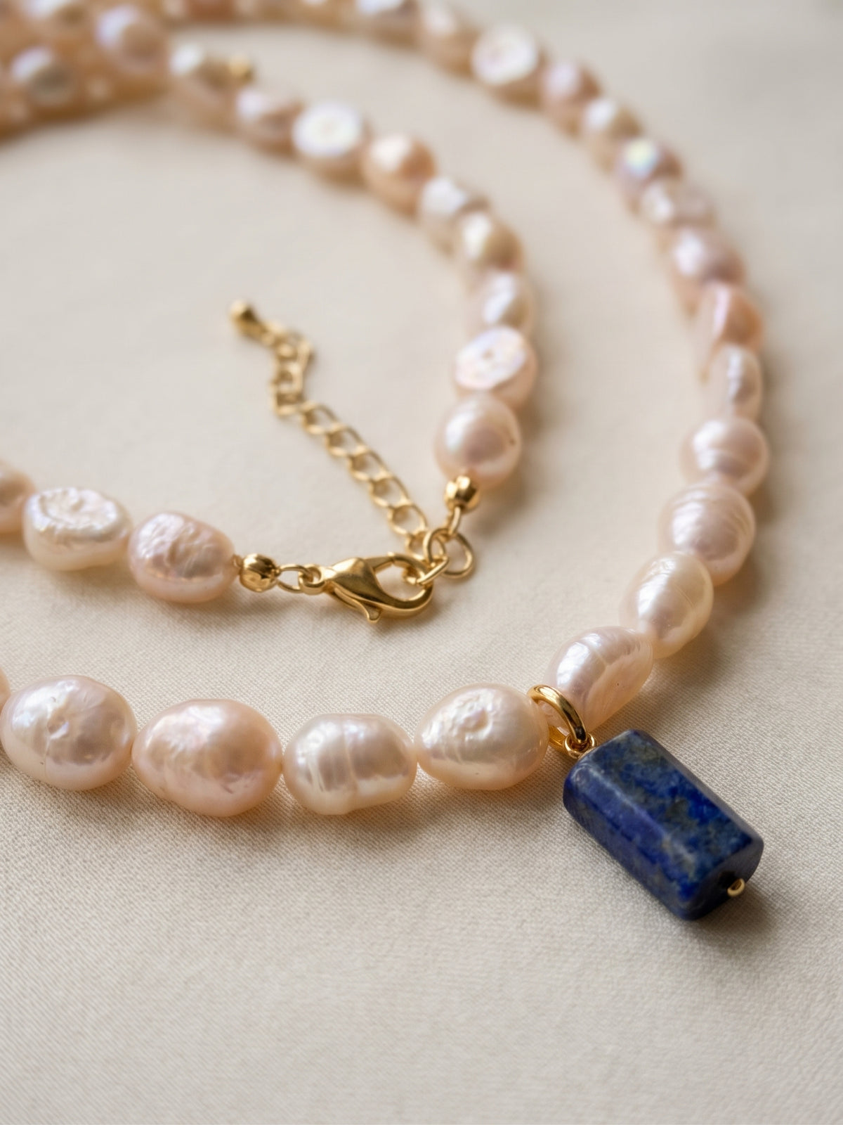 The Blue Muse Lapis & Pearl Necklace