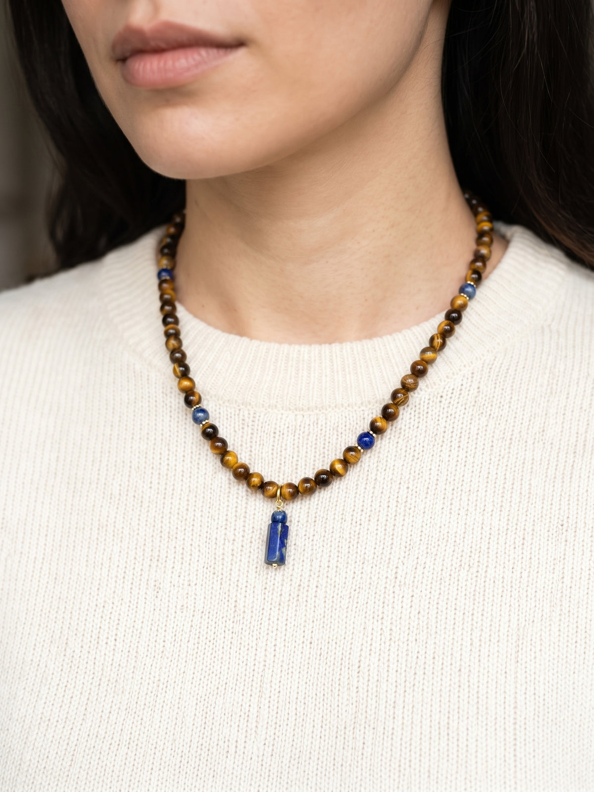The Maverick Tiger’s Eye & Lapis Necklace