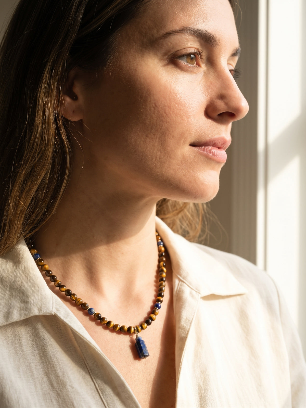 The Maverick Tiger’s Eye & Lapis Necklace
