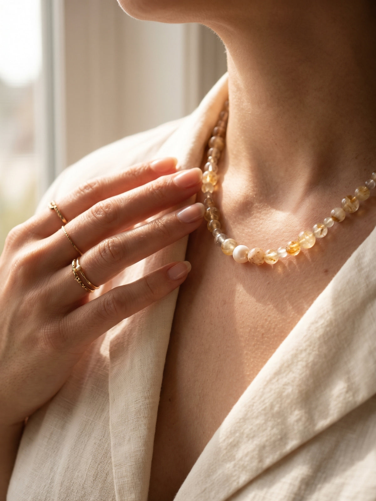 Wild Blonde Citrine & Pearl Necklace
