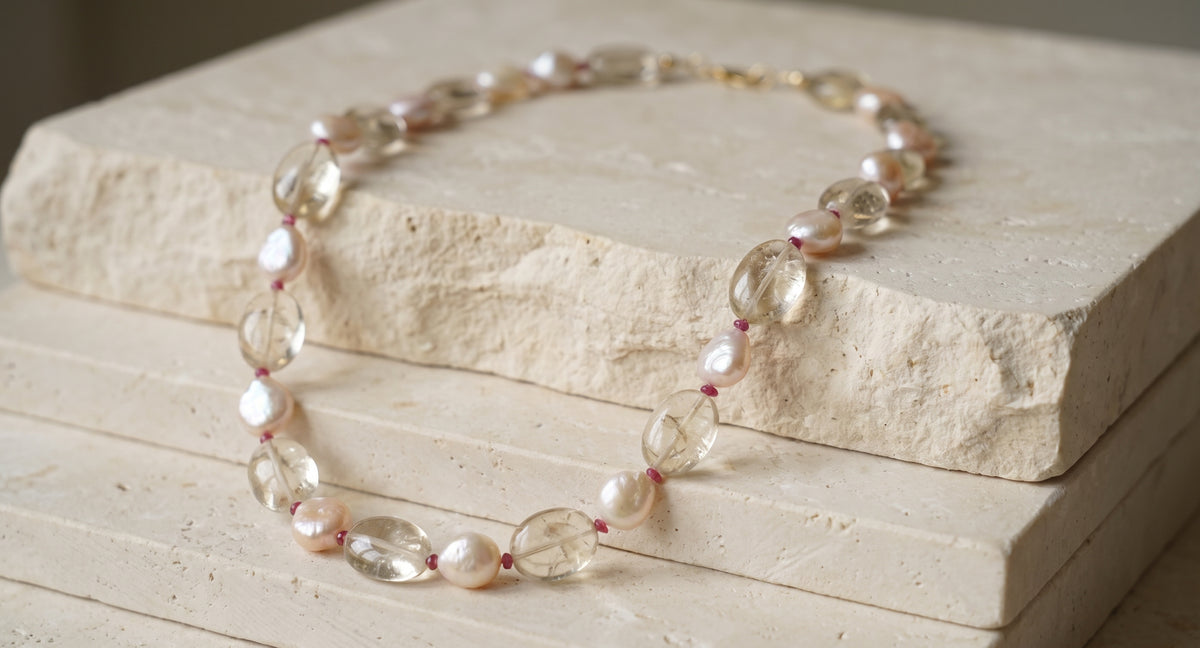 The Curator Pearl & Smoky Quartz Necklace