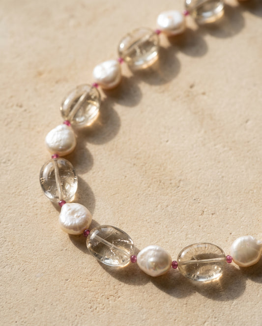 The Curator Pearl & Smoky Quartz Necklace