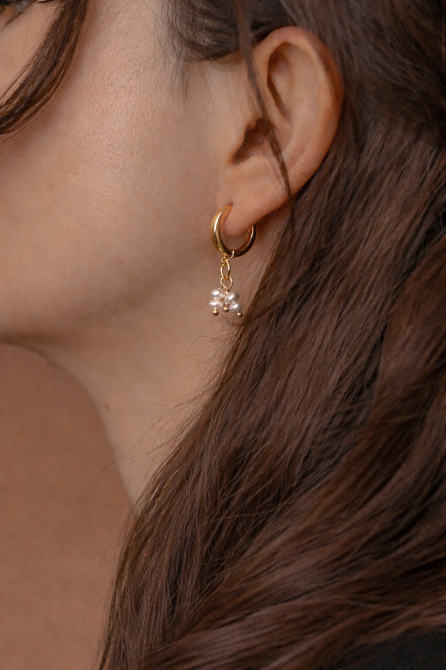 Pearl Blossom Hoop Earrings